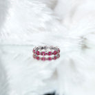Rosec Jewels-Marquise and Round Cut Created Ruby Contemporary Eternity Ring