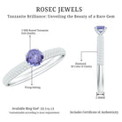 Rosec Jewels-Natural Tanzanite Engagement Ring with Pave Diamond Side Stones