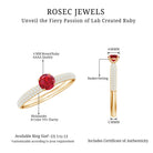 Lab Grown Ruby Solitaire Ring with Moissanite Lab Created Ruby - ( AAAA ) - Quality - Rosec Jewels