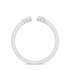 Certified Real Diamond Heart Promise Ring in Cuff Style Natural - ( HI-SI ) - Rosec Jewels