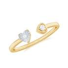 Certified Real Diamond Heart Promise Ring in Cuff Style Natural - ( HI-SI ) - Rosec Jewels