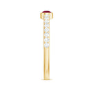 East West Style Pear Shape Ruby Promise Ring with Diamond AAA - Rosec Jewels