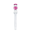 Natural Pink Tourmaline and Diamond Wedding Band For Her AAA - Rosec Jewels