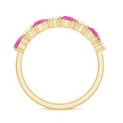 Natural Pink Tourmaline and Diamond Wedding Band For Her AAA - Rosec Jewels