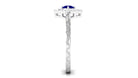 Rosec Jewels-3/4 CT Minimal Blue Sapphire and Diamond Ring with Textured Details