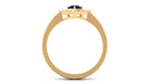 Rosec Jewels-3/4 CT Minimal Blue Sapphire and Diamond Ring with Textured Details