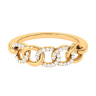Contemporary Diamond Interlock Ring with Certificate Natural - ( HI-SI ) - Rosec Jewels