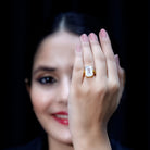 Certified 10X14 MM Emerald Cut Moissanite Engagement Ring for Women D-VS1 - Rosec Jewels