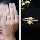 Rosec Jewels-Vintage Inspired Morganite Engagement Ring with Diamonds