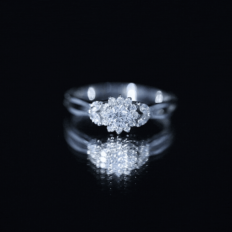 Halo Style Lab Grown Diamond Nature Engagement Ring Lab - ( EF-VS ) - Rosec Jewels