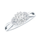 Halo Style Lab Grown Diamond Nature Engagement Ring Lab - ( EF-VS ) - Rosec Jewels