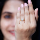Halo Style Lab Grown Diamond Nature Engagement Ring Lab - ( EF-VS ) - Rosec Jewels