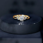 Halo Style Lab Grown Diamond Nature Engagement Ring Lab - ( EF-VS ) - Rosec Jewels