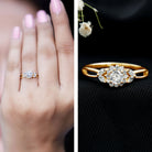Halo Style Lab Grown Diamond Nature Engagement Ring Lab - ( EF-VS ) - Rosec Jewels
