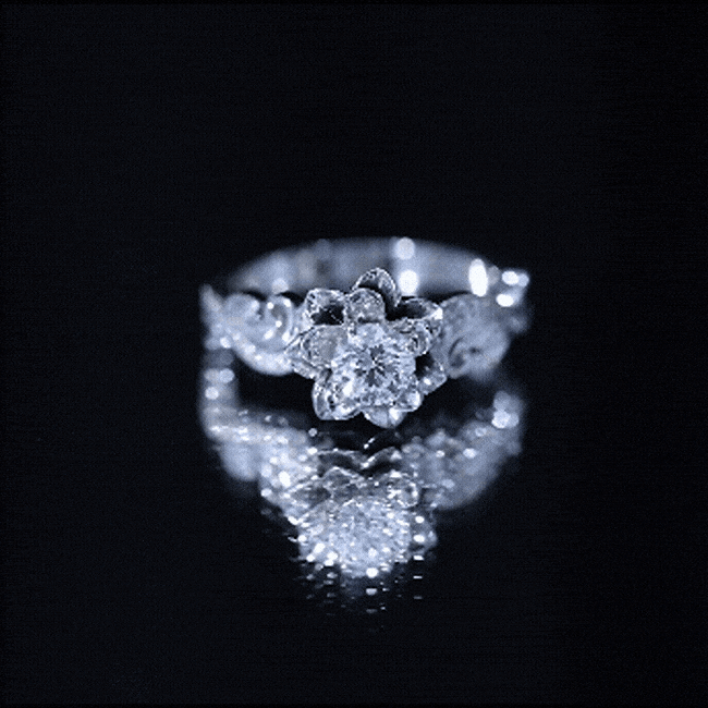 Rosec Jewels-Lab Grown Diamond Flower Engagement Ring for Her