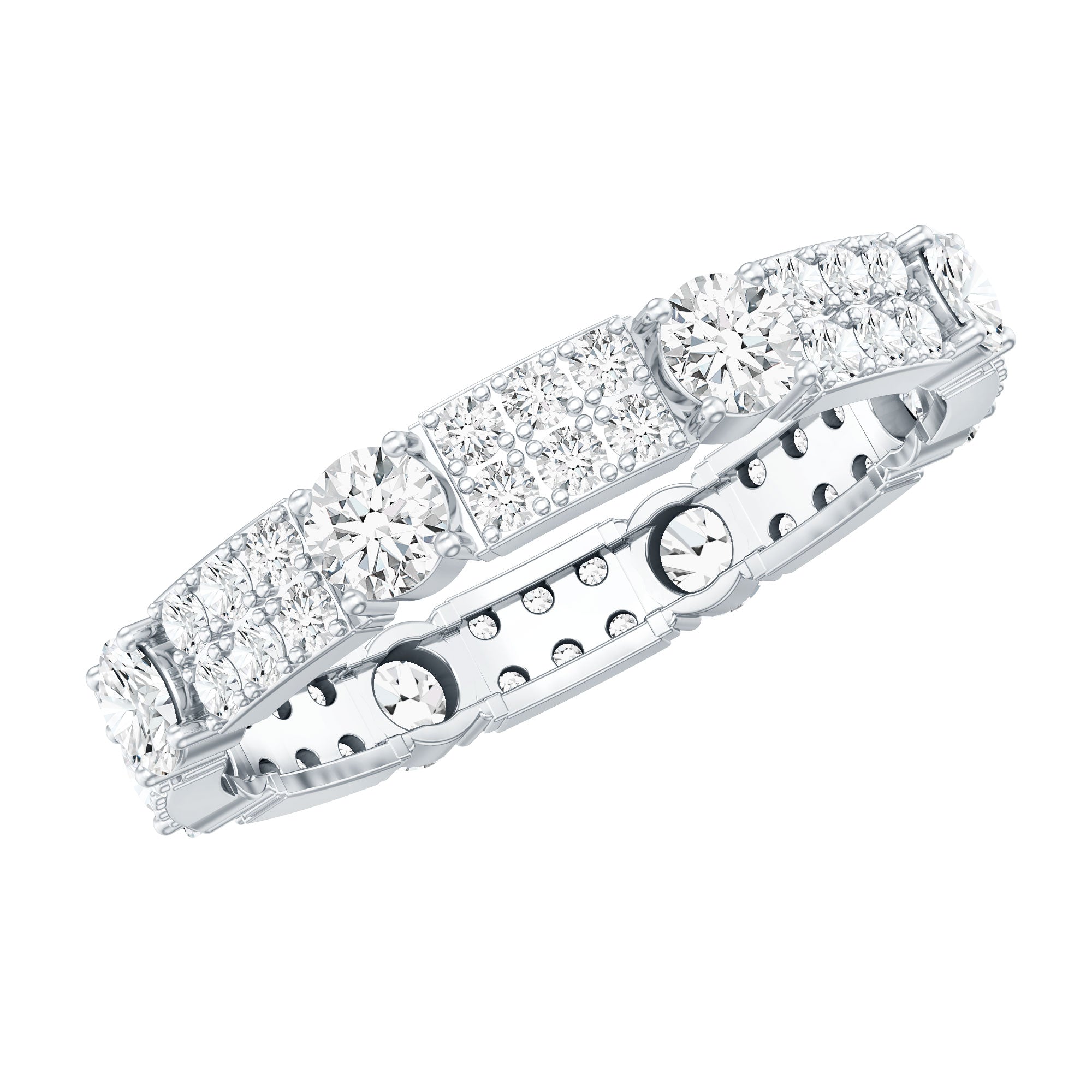 Full Eternity Lab Grown Diamond Wedding Band For Women Lab - ( EF-VS ) - Rosec Jewels