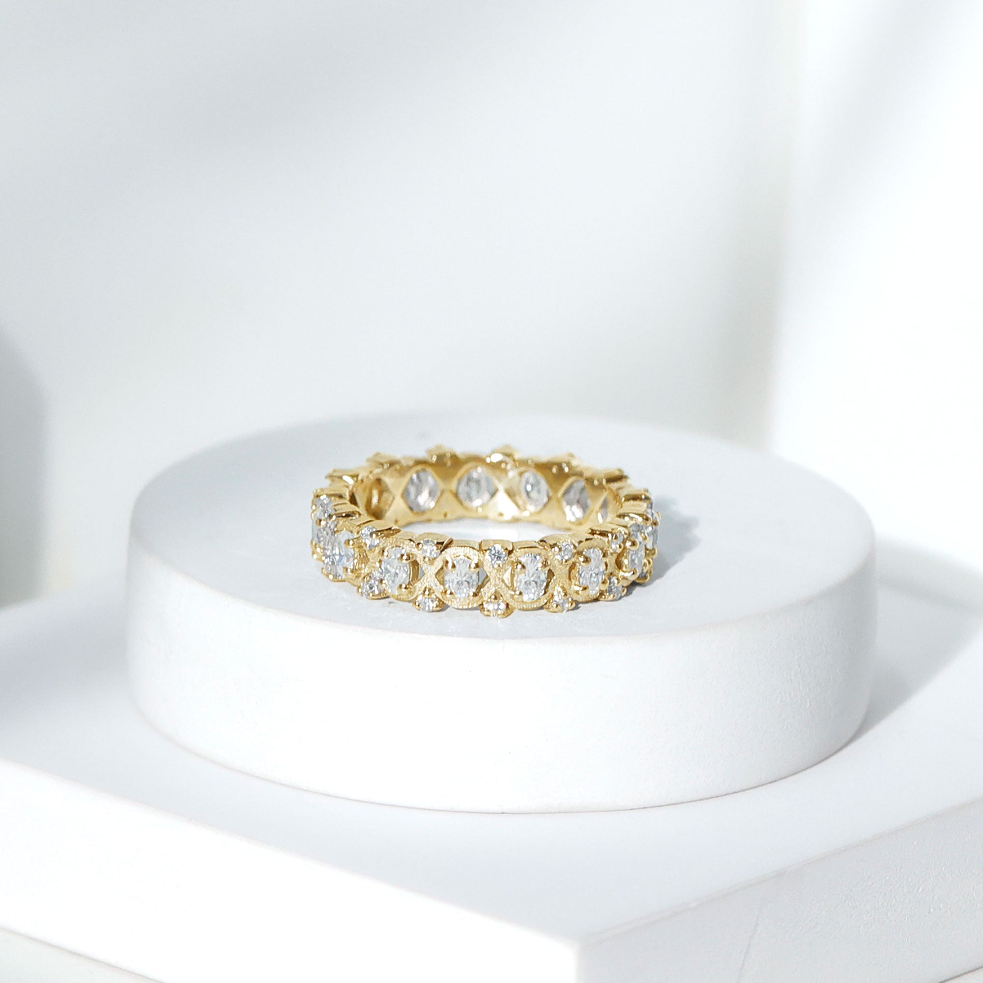 Full Eternity Lab Grown Diamond Wedding Ring For Her Lab - ( EF-VS ) - Rosec Jewels