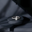 Rosec Jewels-Diamond Emerald Cut Engagement Ring With Hidden Halo