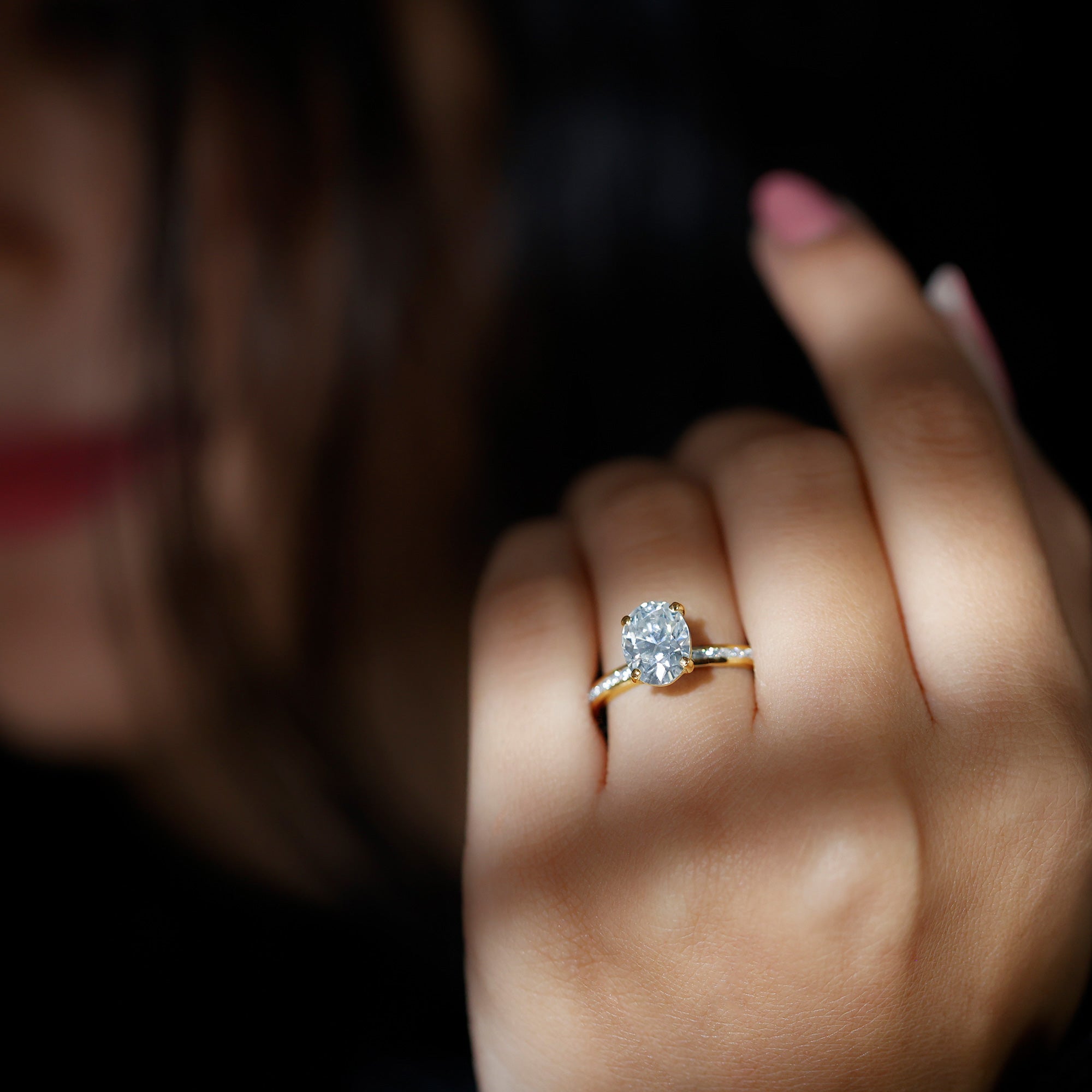 Certified 7X9 MM Lab Grown Diamond Oval Engagement Ring Lab - ( EF-VS ) - Rosec Jewels