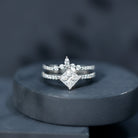 Rosec Jewels-Lab Created Diamond Princess Cut Engagement Ring With Enhancer
