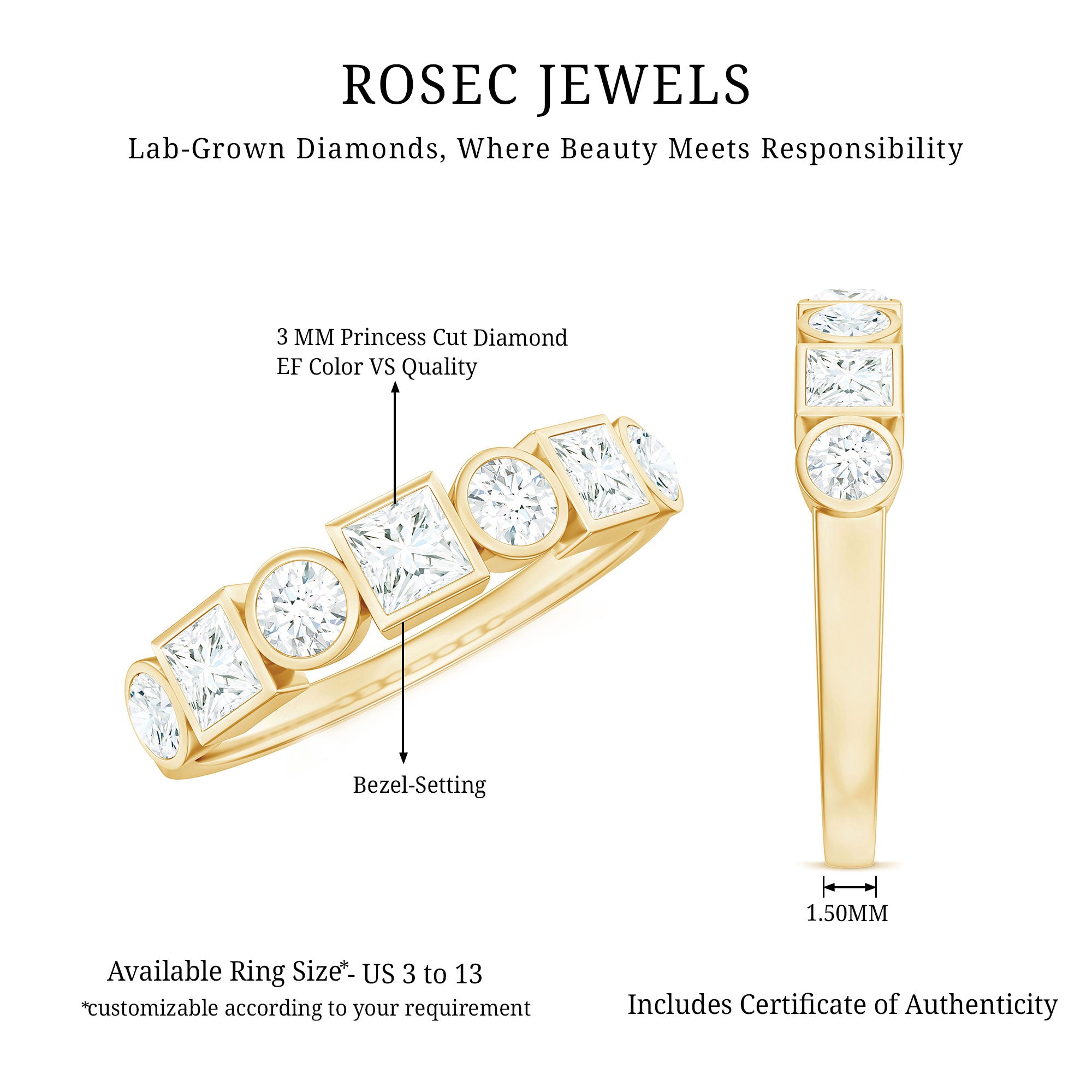 Rosec Jewels-Diamond Eternity Anniversary Band Ring for Women