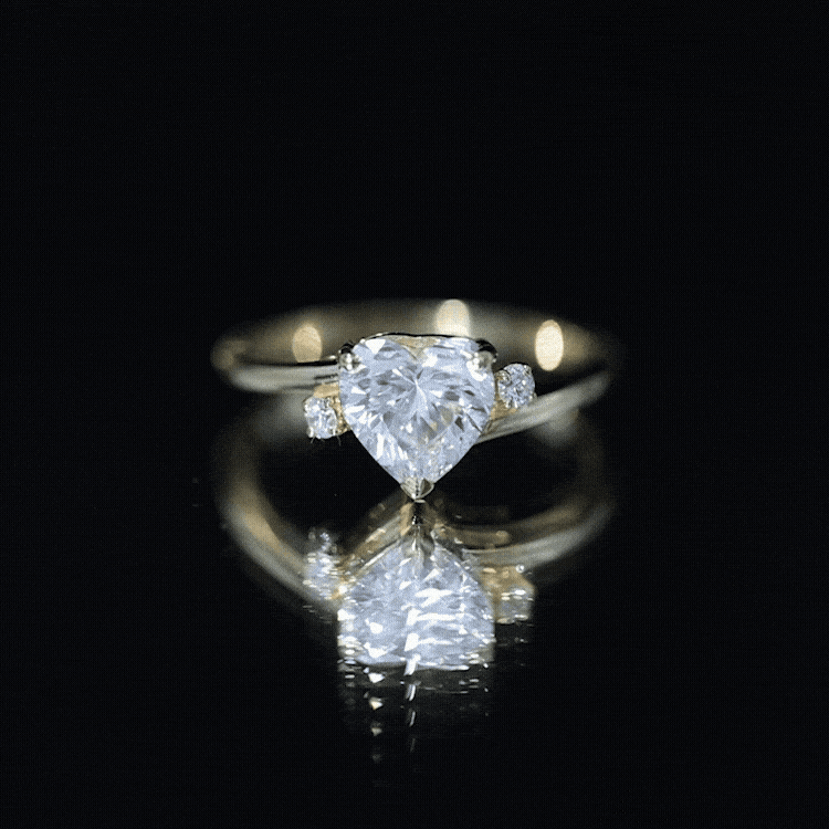 1.2 Carat Heart Lab Grown Diamond Proposal Ring For Her Lab - ( EF-VS ) - Rosec Jewels