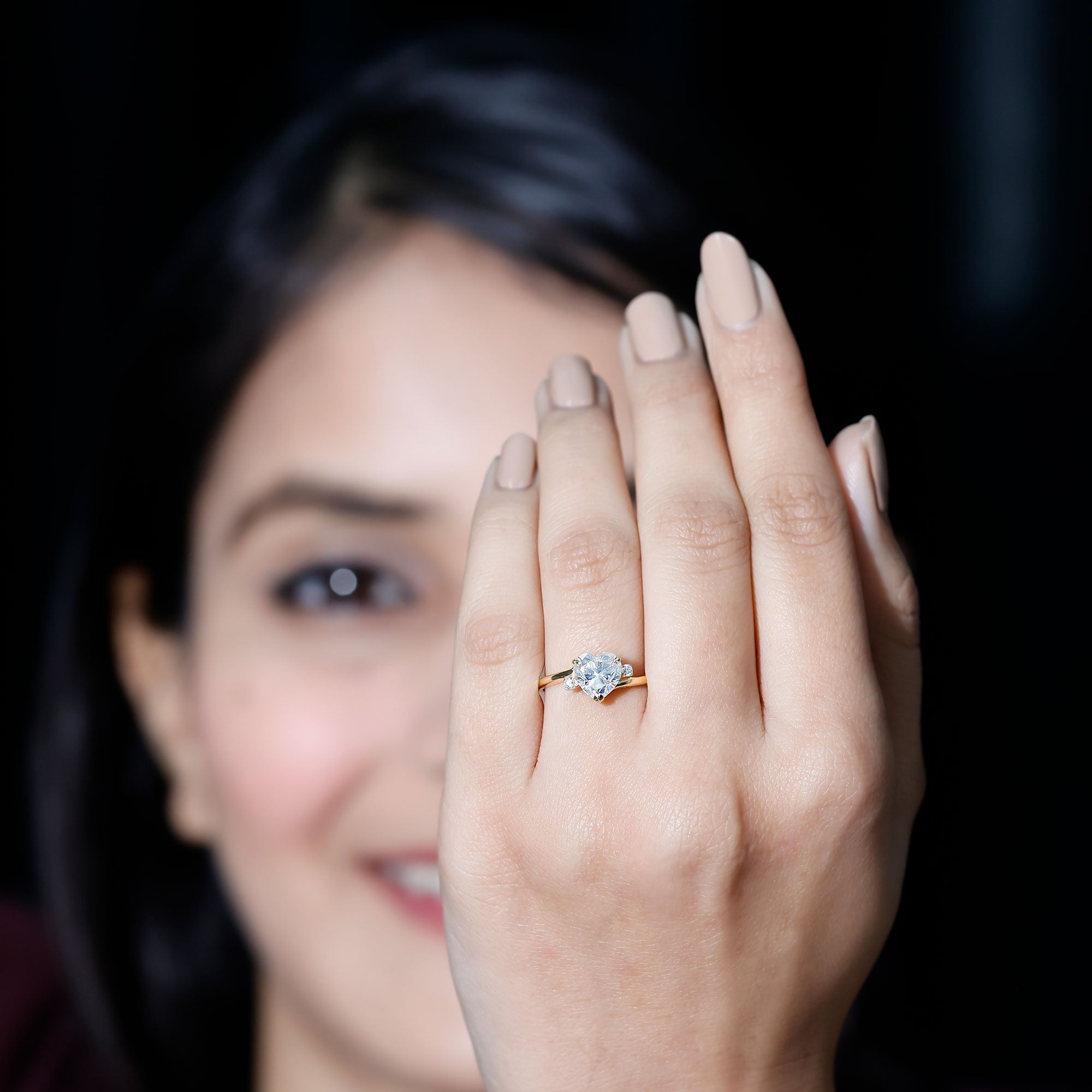 Rosec Jewels-7 mm Heart Lab Grown Diamond Proposal Ring For Her