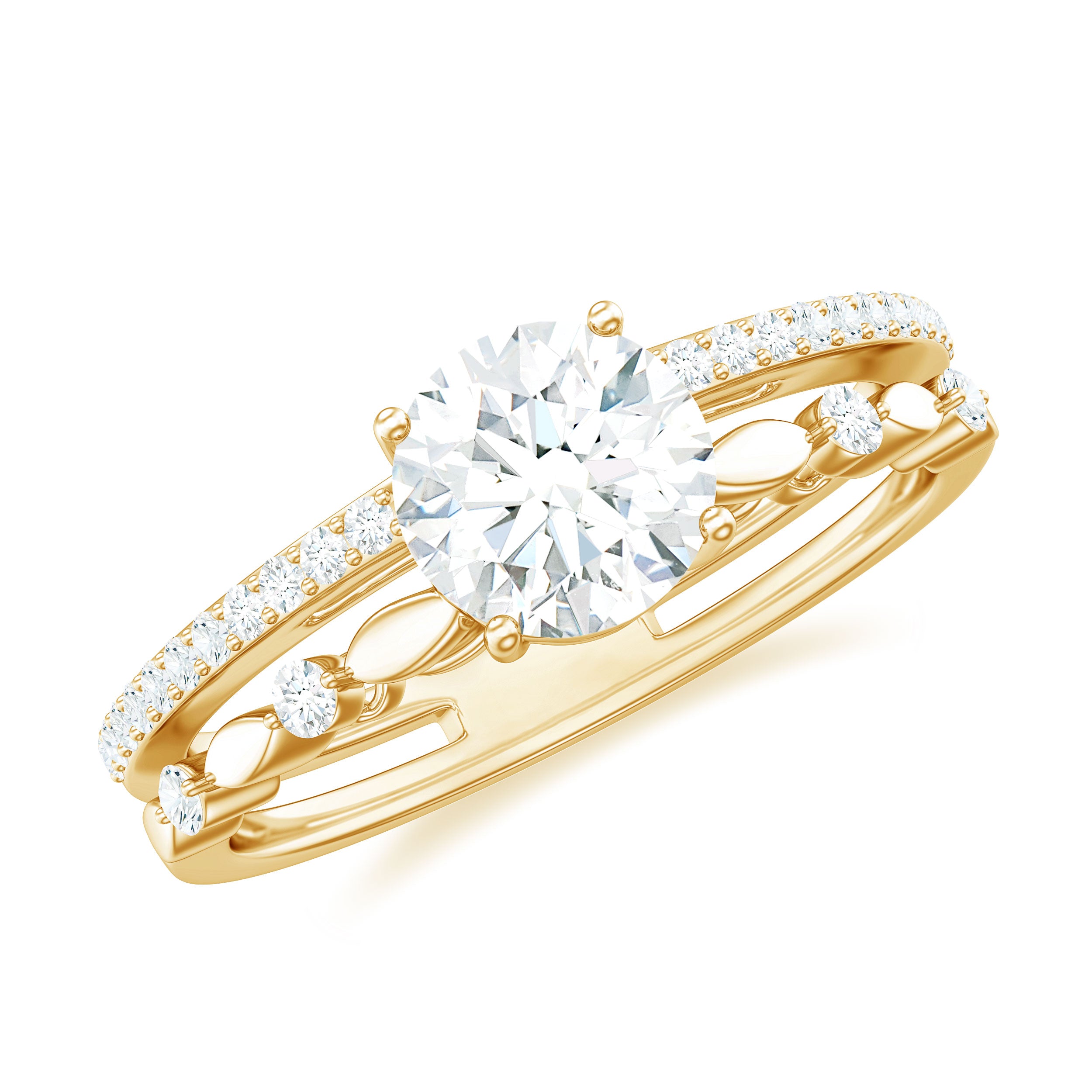 Rosec Jewels-Brilliant Cut Lab Grown Diamond Designer Engagement Ring