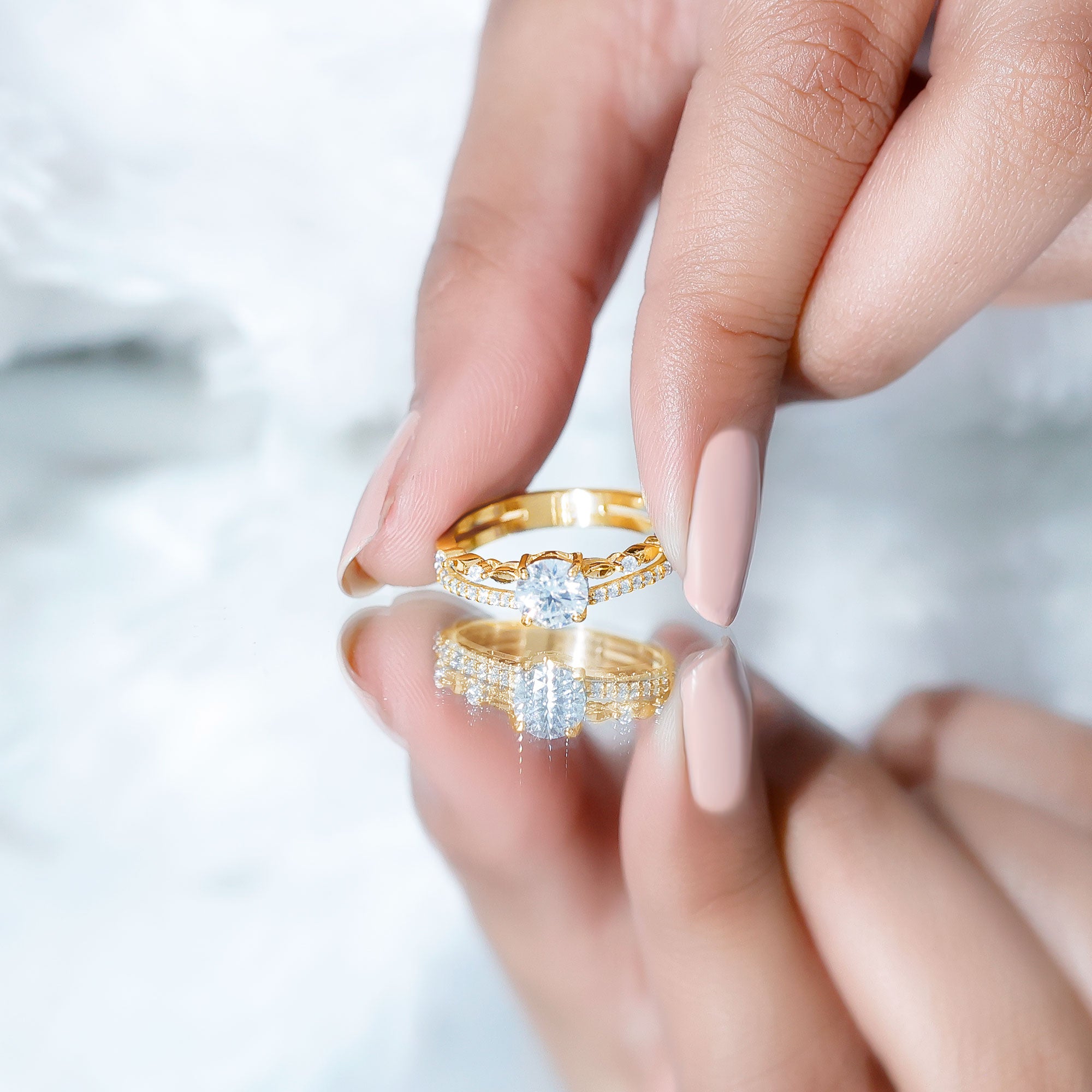 Rosec Jewels-Brilliant Cut Lab Grown Diamond Designer Engagement Ring