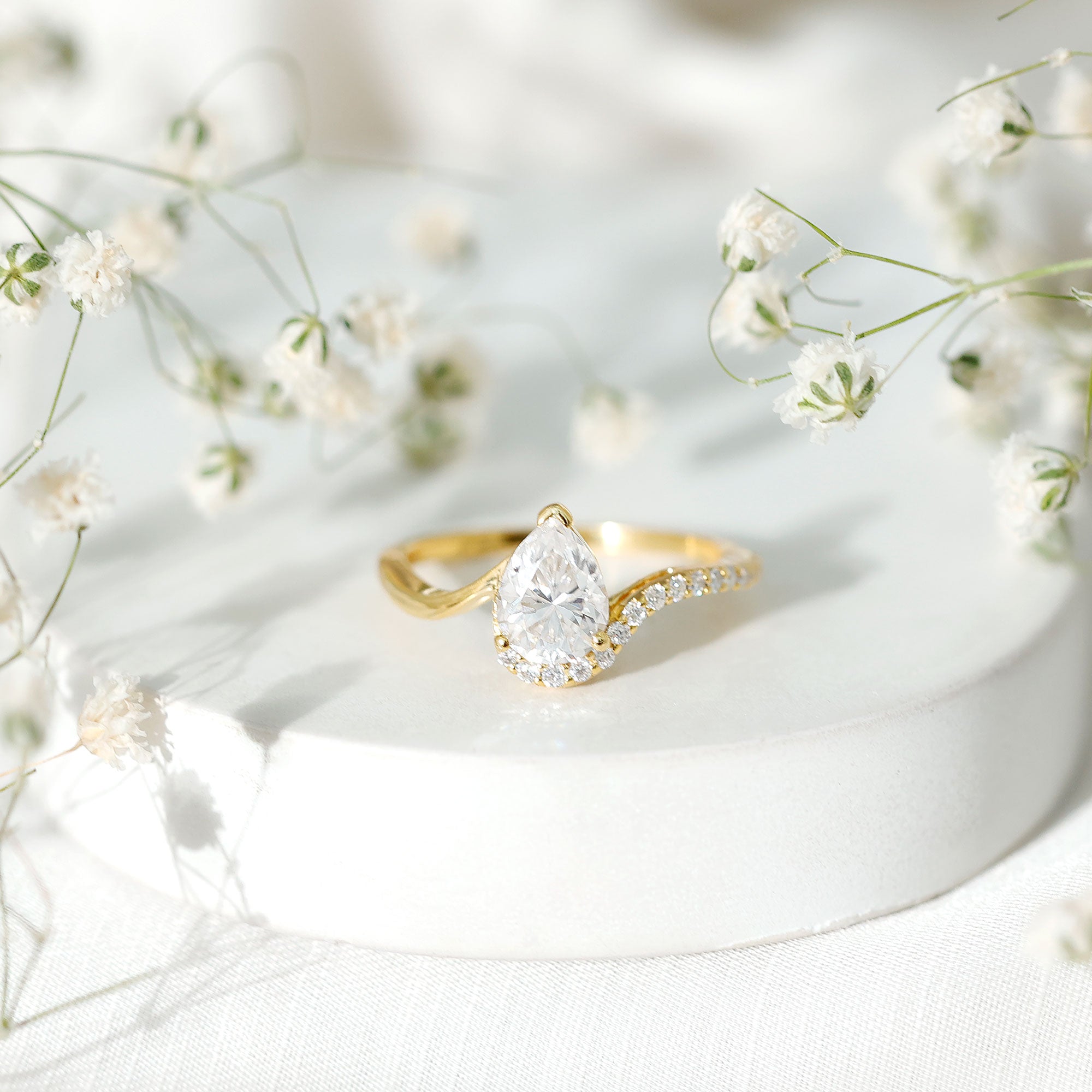 Rosec Jewels-Diamond Teardrop Designer Engagement Ring