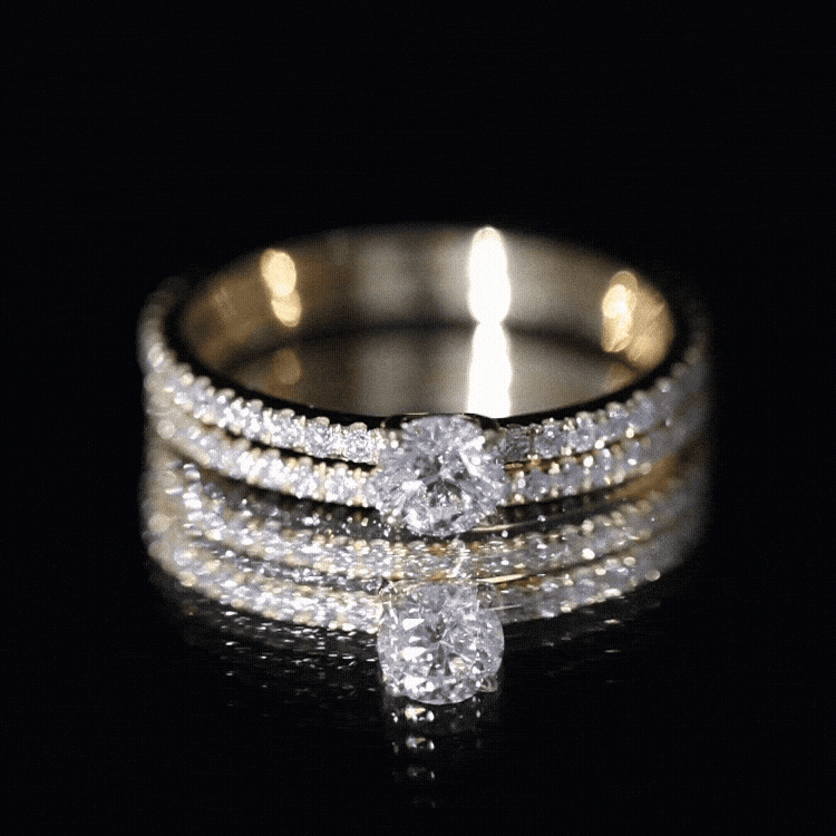 Certified Lab Created Diamond Wedding Ring Set For Bride Lab - ( EF-VS ) - Rosec Jewels