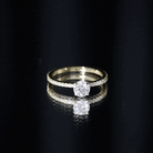 Round Brilliant Cut Lab Grown Diamond Promise Ring with Side Stones Lab - ( EF-VS ) - Rosec Jewels