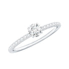 Round Brilliant Cut Lab Grown Diamond Promise Ring with Side Stones Lab - ( EF-VS ) - Rosec Jewels