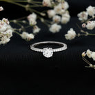 Rosec Jewels-Round Brilliant Cut Lab Grown Diamond Promise Ring with Side Stones