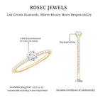 Round Brilliant Cut Lab Grown Diamond Promise Ring with Side Stones Lab - ( EF-VS ) - Rosec Jewels