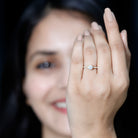 Round Brilliant Cut Lab Grown Diamond Promise Ring with Side Stones Lab - ( EF-VS ) - Rosec Jewels