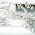 Round Brilliant Cut Lab Grown Diamond Promise Ring with Side Stones Lab - ( EF-VS ) - Rosec Jewels