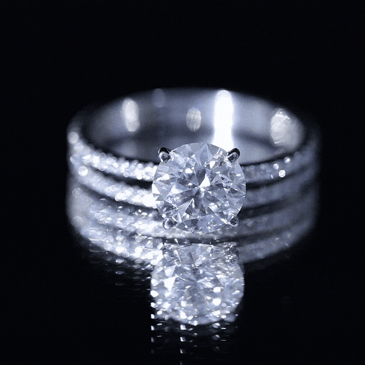 Lab Grown Diamond Wedding Ring Set with Certificate Lab - ( EF-VS ) - Rosec Jewels