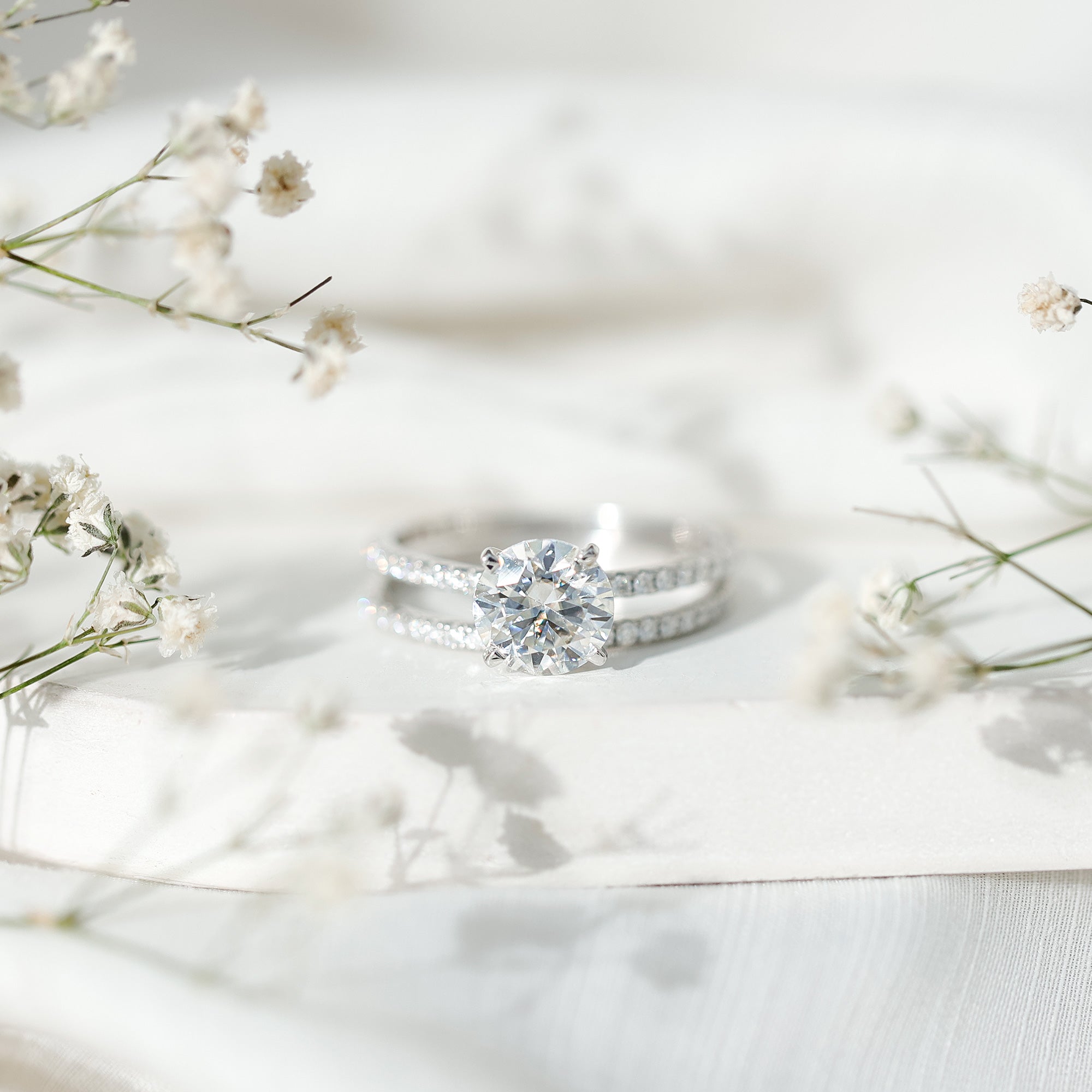 Lab Grown Diamond Wedding Ring Set with Certificate Lab - ( EF-VS ) - Rosec Jewels