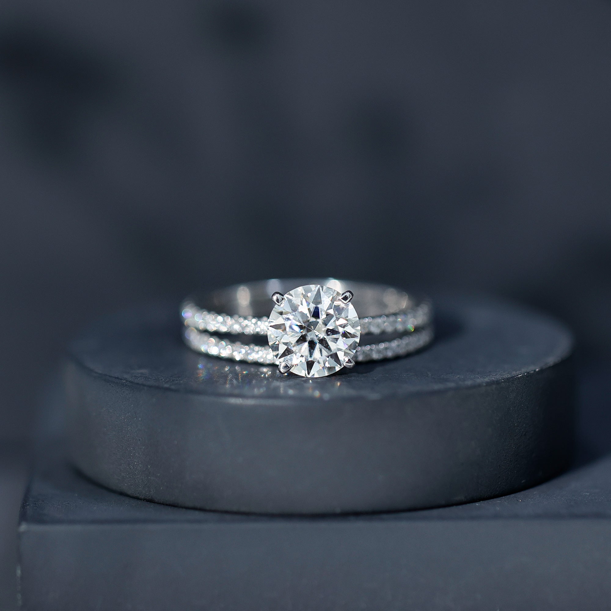 Lab Grown Diamond Wedding Ring Set with Certificate Lab - ( EF-VS ) - Rosec Jewels