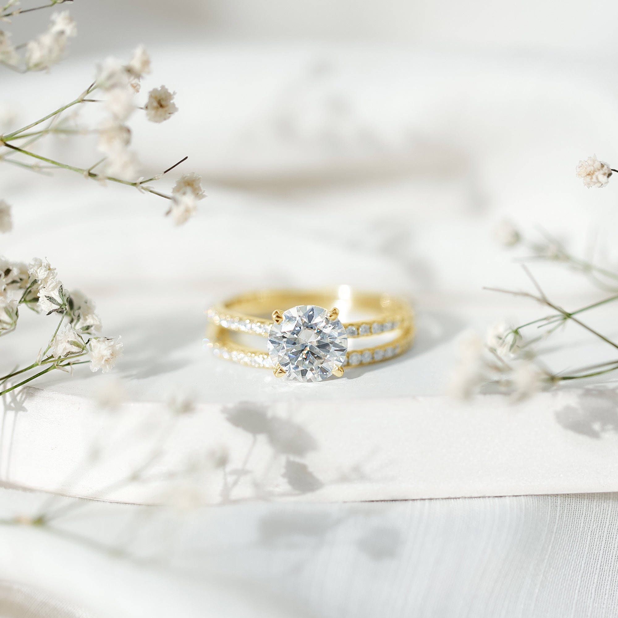 Lab Grown Diamond Wedding Ring Set with Certificate Lab - ( EF-VS ) - Rosec Jewels
