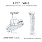 Rosec Jewels-Certified 8 mm Round Lab Grown Diamond Wedding Engagement Ring Set