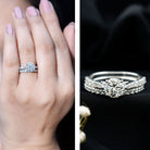 Certified 8 mm Round Lab Grown Diamond Wedding Engagement Ring Set Lab - ( EF-VS ) - Rosec Jewels