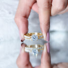 Certified 8 mm Round Lab Grown Diamond Wedding Engagement Ring Set Lab - ( EF-VS ) - Rosec Jewels