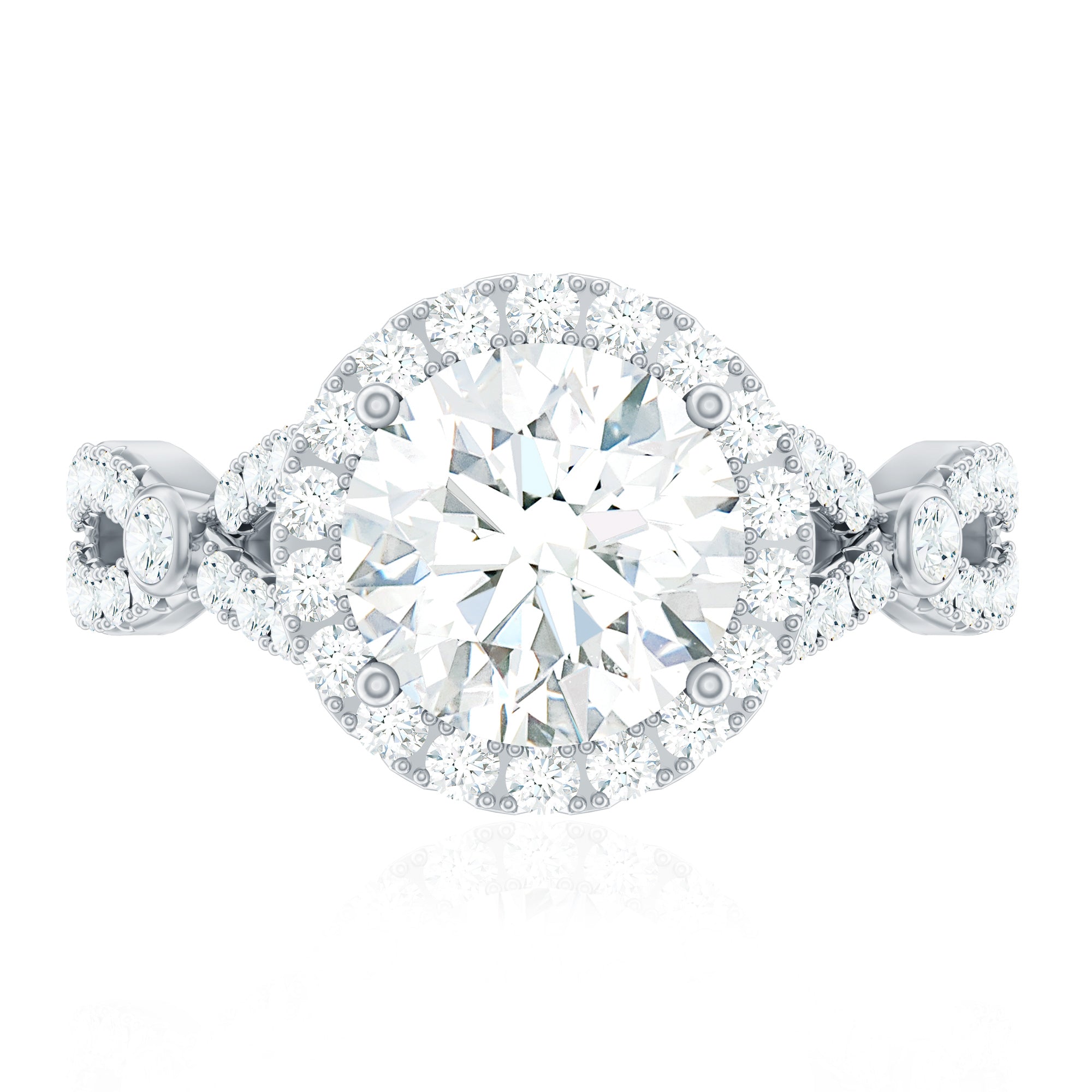 Rosec Jewels-Lab Created Diamond Criss Cross Engagement Ring For Women