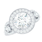 Rosec Jewels-Round Cut Diamond Antique Looking Engagement Ring