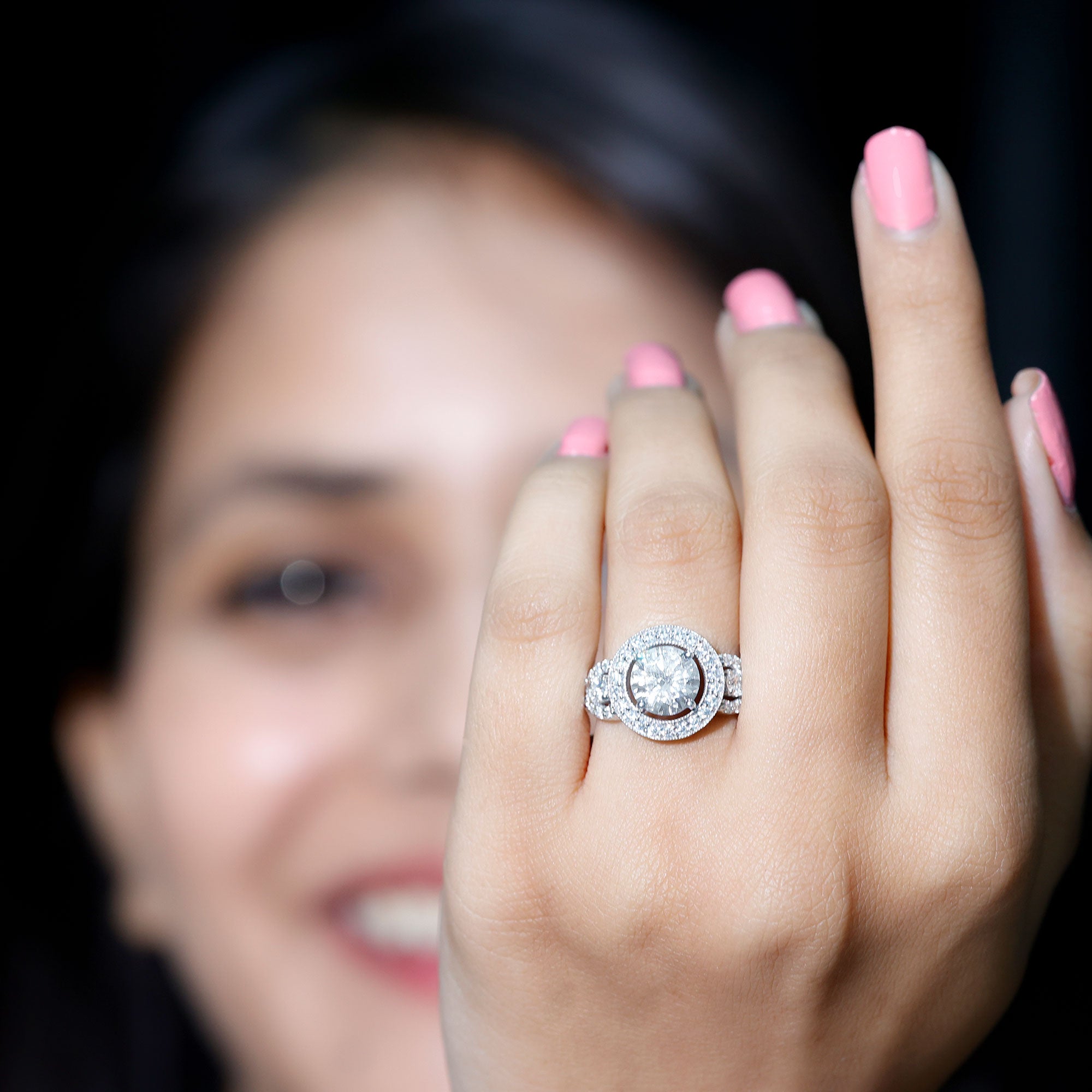 Rosec Jewels-Round Cut Diamond Antique Looking Engagement Ring