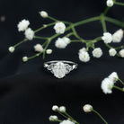 Oval Lab Grown Diamond Hidden Halo Engagement Ring Lab - ( EF-VS ) - Rosec Jewels