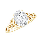 Oval Lab Grown Diamond Hidden Halo Engagement Ring Lab - ( EF-VS ) - Rosec Jewels