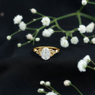 Oval Lab Grown Diamond Hidden Halo Engagement Ring Lab - ( EF-VS ) - Rosec Jewels